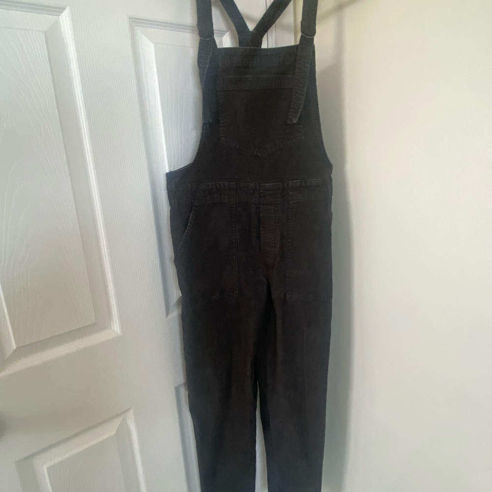Aerie Black Corduroy Overalls